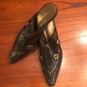 BCBG gently used western style mules